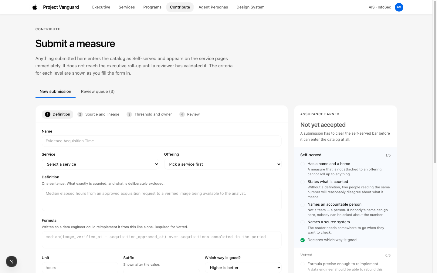 Vanguard Authoring Flow and Quality Gates