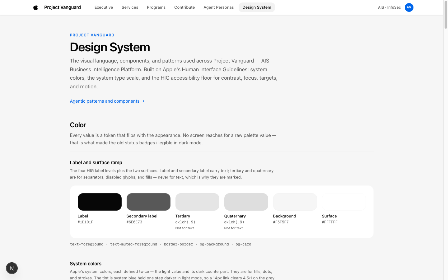 Vanguard Design System Showcase